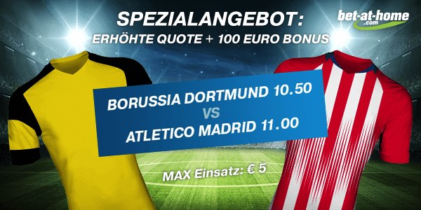 Super Quoten zu Dortmund vs Atletico