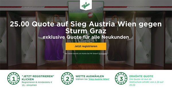 Mr. Green Wette Bundesliga Österreich