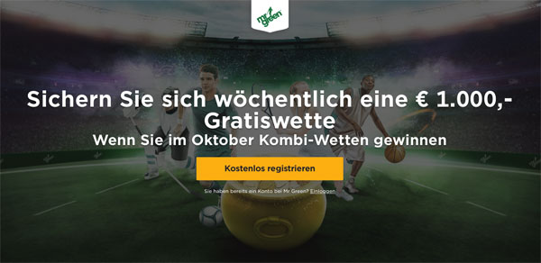 Mr. Green Wette Willkommensbonus