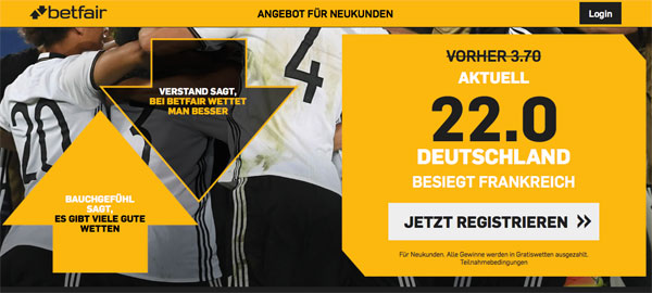 Betfair Quotenboost Deutschland Sieg
