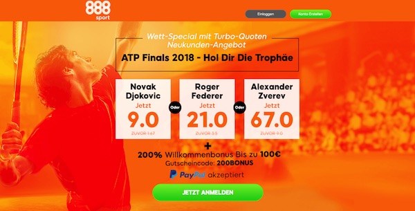 888sport: Top Quoten zu den ATP-Finals 2018