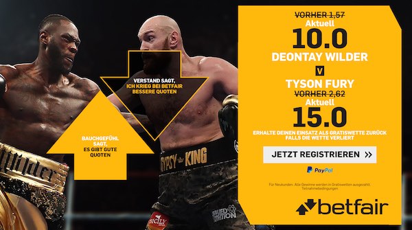 Betfair mit Quotenboost auf Wilder oder Fury