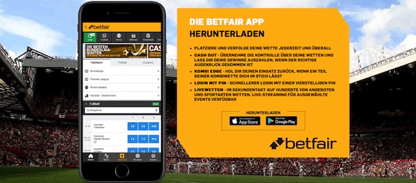 Die Sportwetten App von Betfair