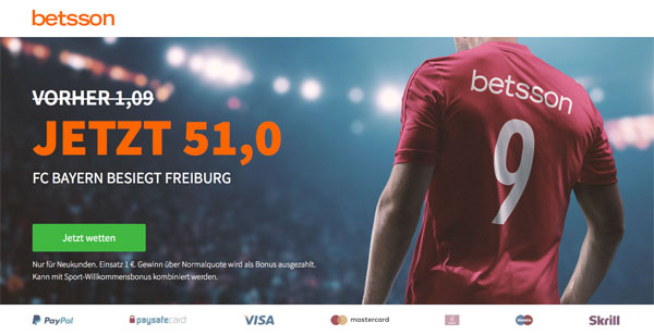 Betsson Wette Quotenboost
