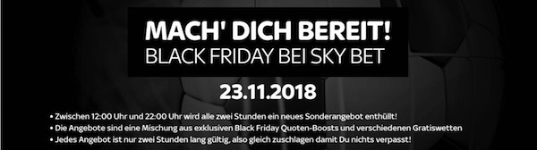 Sky Bet mit zahlreichen Angeboten am Black Friday