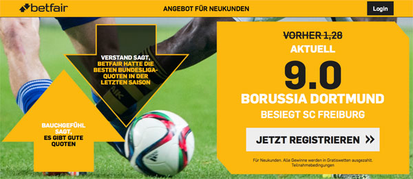 Borussia Dortmund Wette SC Freiburg Betfair