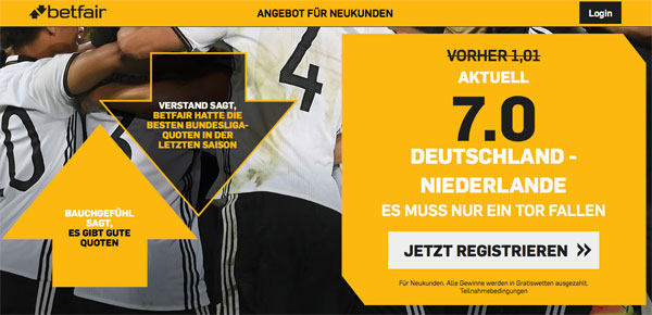Deutschland Niederlande Betfair Quotenboost