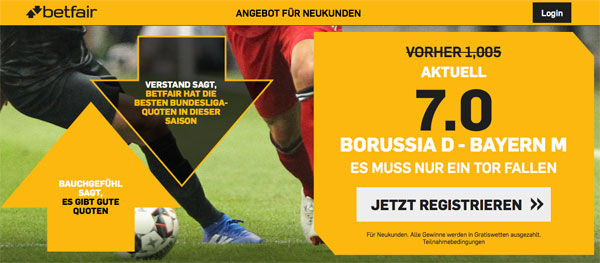 Betfair Dortmund Bayern Wette Quotenboost