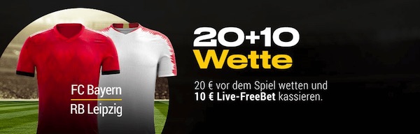 Bayern-Leipzig: 20 + 10 Promo von Bwin