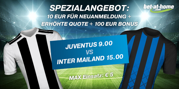 Bet-at-home erhöht die Quoten zu Juve-Inter
