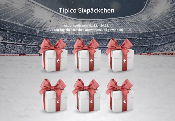 Weihnachtsaktion: Das Tipico Sixpäckchen
