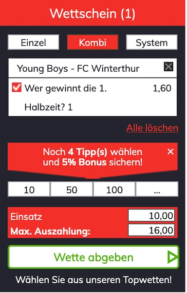 bahigo young boys winterthur wettquoten