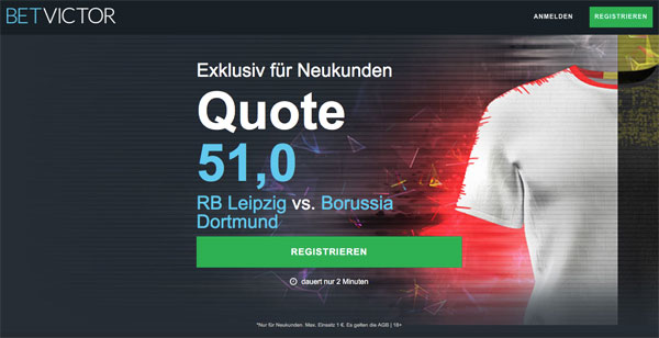 Betvictor Wette Leipzig gegen Dortmund