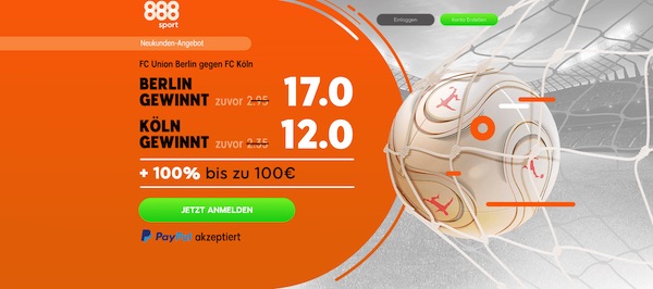 888sport: 17.0 auf Union oder 12.0 auf Köln