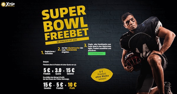 5€ Freiwette von XTiP zur Super Bowl LIII