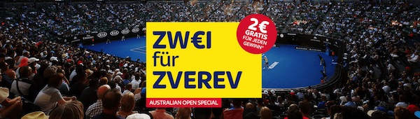 SkyBet: Bis zu 7x Gratiswetten bei "Zwei für Zverev"
