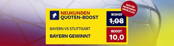 10er-Quote auf Bayern-Heimsieg vs. VfB bei SkyBet