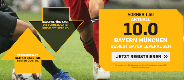 Betfair Quotenboost Bayern Leverkusen