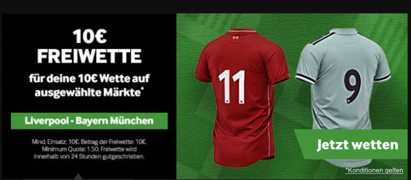 Betway Wette Liverpool Bayern Wette