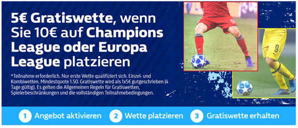 William Hill Gratiswette Europacup Wette
