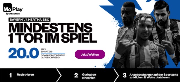 Echtgeld-Quotenboost zu Bayern-Hertha von MoPlay
