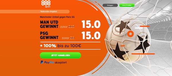 888sport mit verbesserten Quoten zu Man Utd-PSG