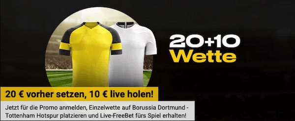 BVB-Spurs: 10€ Live Wette bei Bwin schnappen!