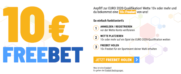 Europameisterschaft Quali 2020 Cashpoint Freebet