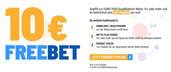 EM Quali bei Cashpoint: 10€ wetten, 10€ erhalten