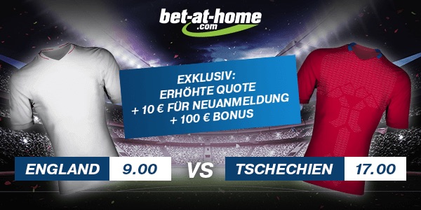 Bet at home: Quoten Special zu England Tschechien