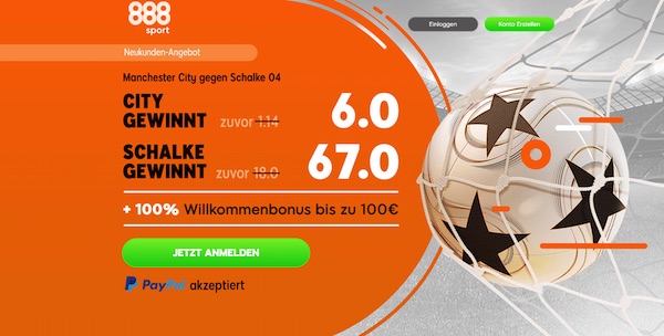 Wer gewinnt bei ManCity-Schalke? 888sport mit erhöhten Quoten auf beide Teams