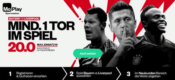 MoPlay: Quote 20.0 für ein Tor bei Bayern-Liverpool