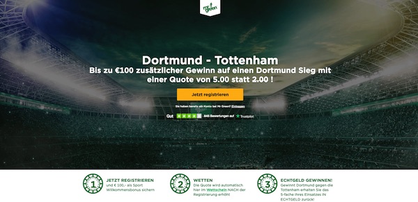 Quote 5.0 auf BVB! Echtgeld Quotenboost von Mr Green
