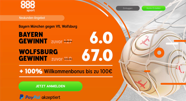 Quotenboost Wette Bayern Wolfsburg 888sport