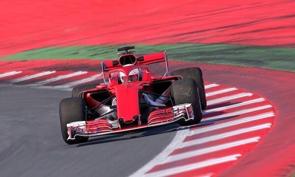 Ferrari in der Kurve