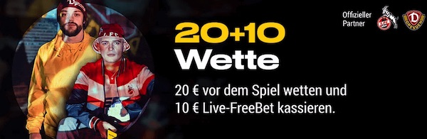 20+10 Angebot von Bwin zu Dresden vs. Köln