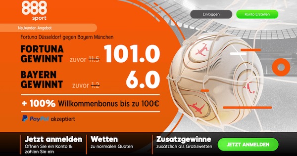 888sport mit Super Quoten zu Düsseldorf-Bayern