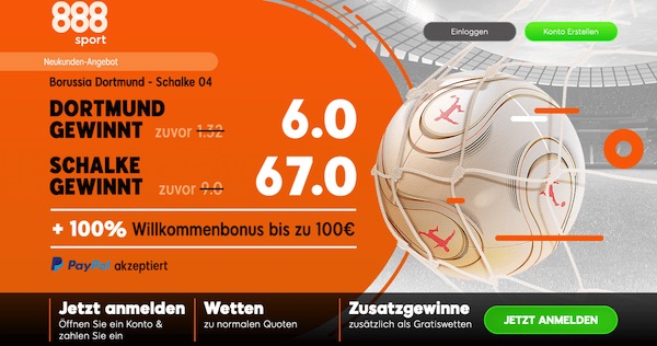 Mega Quoten zu BVB-S04 bei 888sport