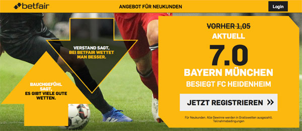 Bayern Heidenheim Betfair Wette