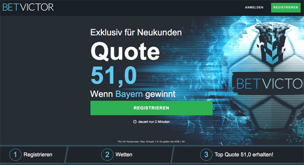 BetVictor Wette Bayern Dortmund Wette