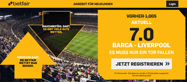 Betfair Wette Barcelona Liverpool