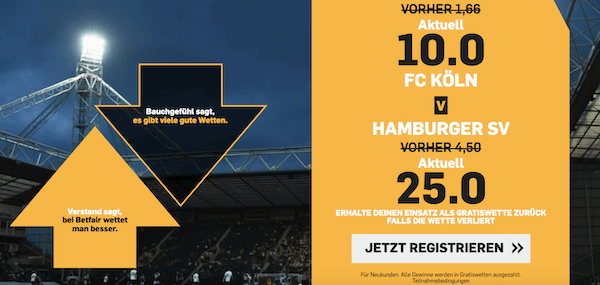 Betfair Quotenboost 2.Bundesliga