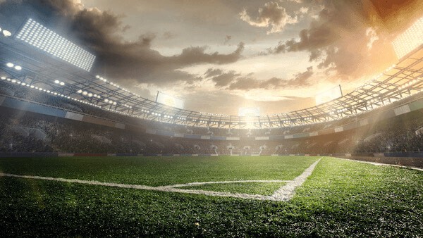 Fußballfeld mit Eckfahne