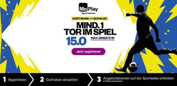 Mindestens 1 Tor bei BVB-S04? Quote 15.0 bei MoPlay