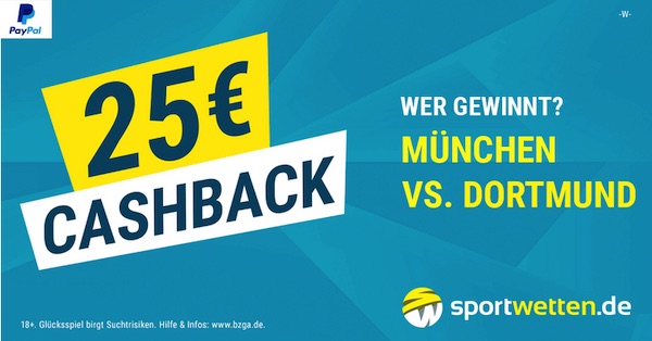 FCB - BVB: Hol dir bis zu 25€ von sportwetten.de