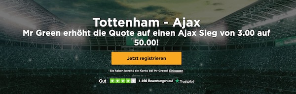 Quoten erhöhung Ajax Mr Green