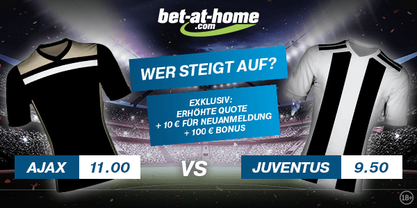 Bet-at-home Champions League Quotenboost Ajax Juve