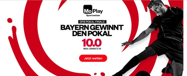 Wette mit Quote 10.0 auf die Bayern als Pokal Sieger