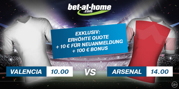 Bet at home: Beste Quoten zu Valencia-Arsenal