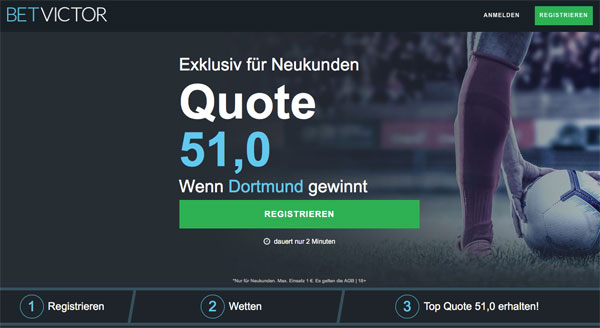 BetVictor Wette Gladbach Dortmund